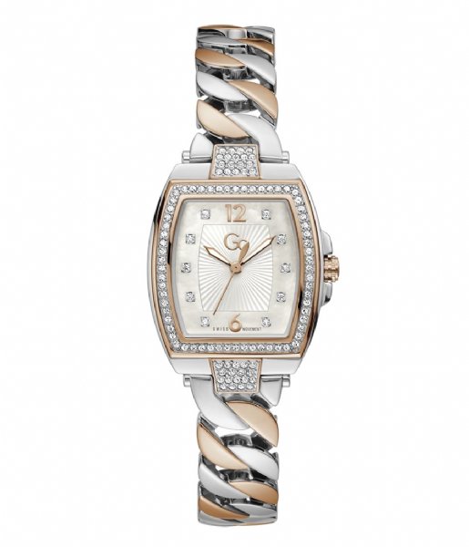 Gc Watches Watch Couture Tonneau Chain Z11002L1MF Zilverkleurig en Rosegoudkleurig