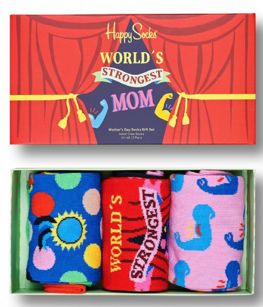 Happy Socks Sock 3-Pack Strongest Mom Socks Gift Set Mothers Days (3300)