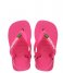Havaianas Flip flop Flipflops Baby Brasil Logo Pink Flux/White (8418)
