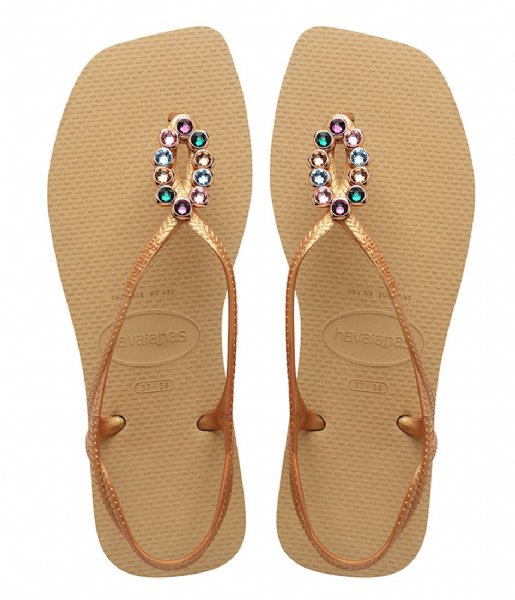 Havaianas Flip flop Beach Sandals Luna Squared Luxury Golden (0570)