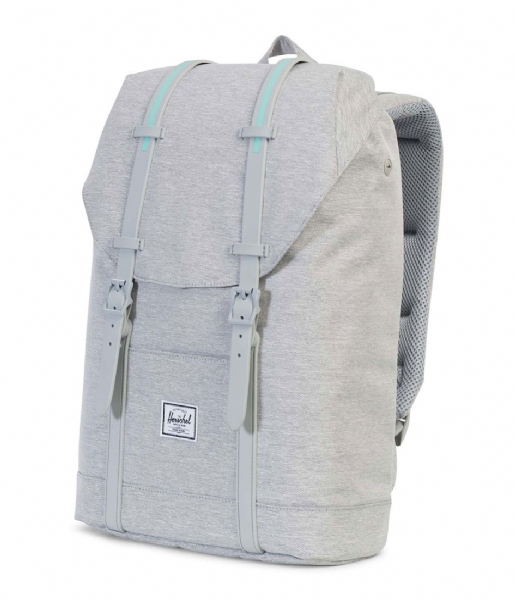 Herschel Supply Co. Laptop Backpack Retreat Mid Volume light grey crosshatch grey rubber (01578)