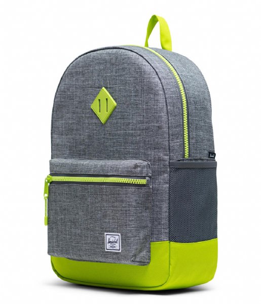 Herschel Supply Co. Everday backpack Heritage Youth XL raven crosshatch lime green (03024)