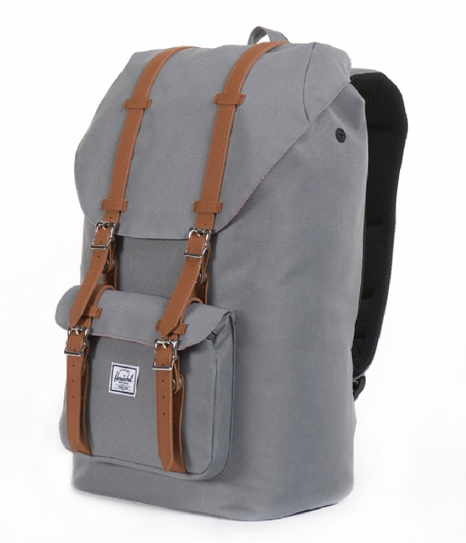 Herschel Supply Co. School Backpack Little America Mid Volume 13 Inch grey & tan PU