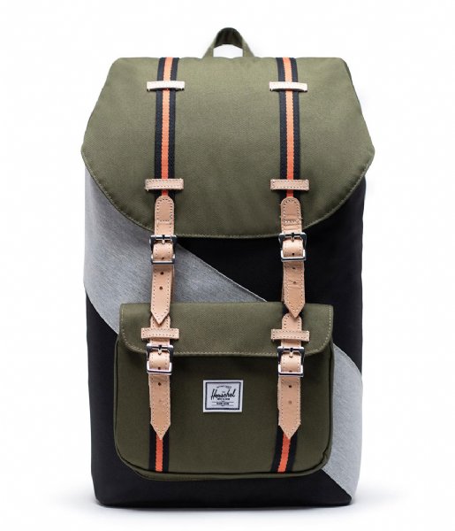Herschel Supply Co. Laptop Backpack Little America Select Black/Ivy Green/Light Grey Crosshatch (04064)