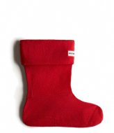 Hunter Recycled Fleece Short Boot Sock Military Red