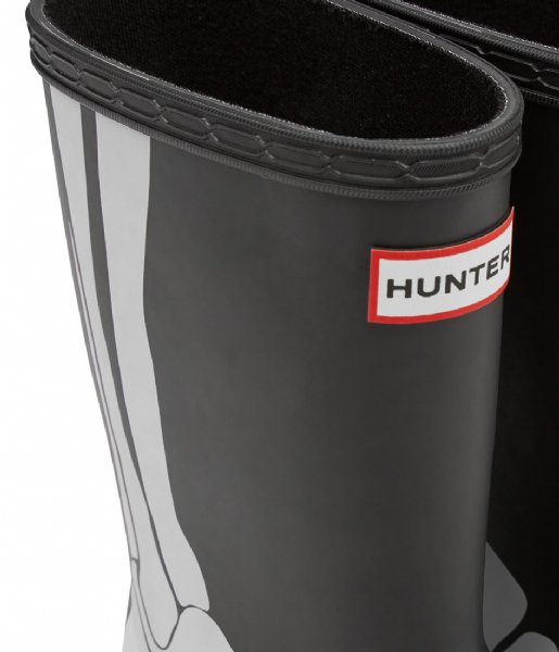 Hunter Rain boot Original Kids First Classic Skeleton Print Wellington Boots Black