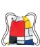 LOQI Everday backpack Backpack Museum Collection composition with red yellow blue and black