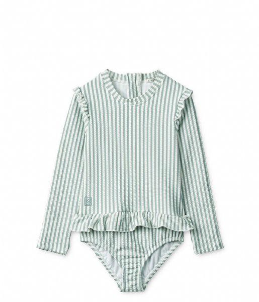 Liewood Baby clothes Sille Seersucker Swimsuit YD Stripe Sea Blue White (0935)