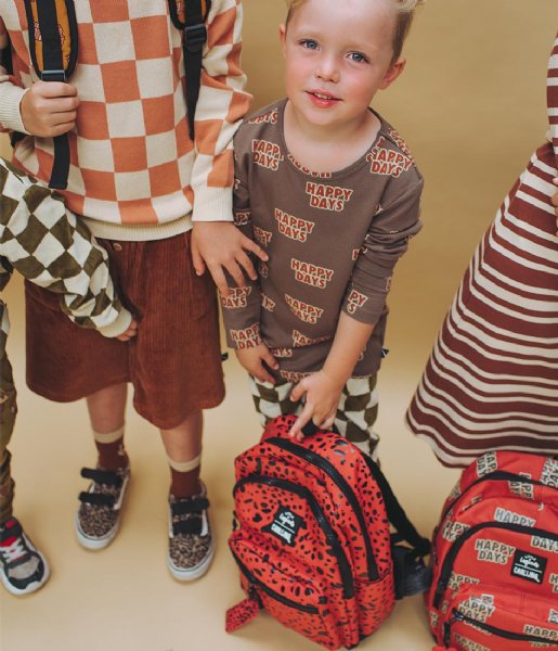 Little Legends Everday backpack CarlijnQ Spotted Animal Backpack Roestbruin/Rood