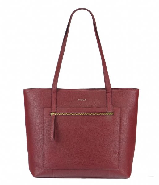 LouLou Essentiels  Bag Girl Boss Gold Colored Dark Red