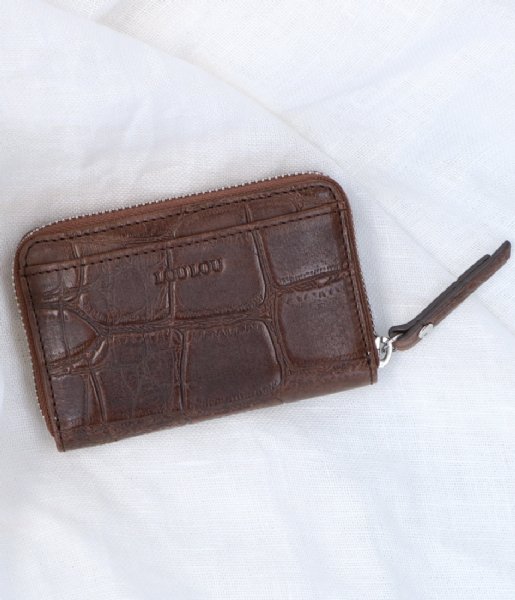 LouLou Essentiels Zip wallet Vintage Croco Cacao (029)