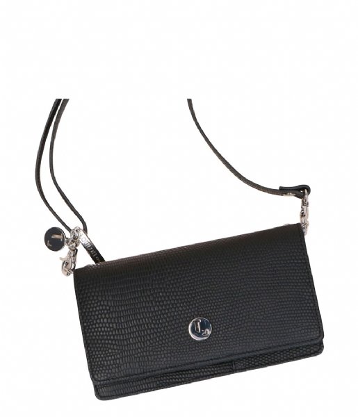 LouLou Essentiels Flap wallet Bag Lovely Lizard Silver Colored A9-7 black