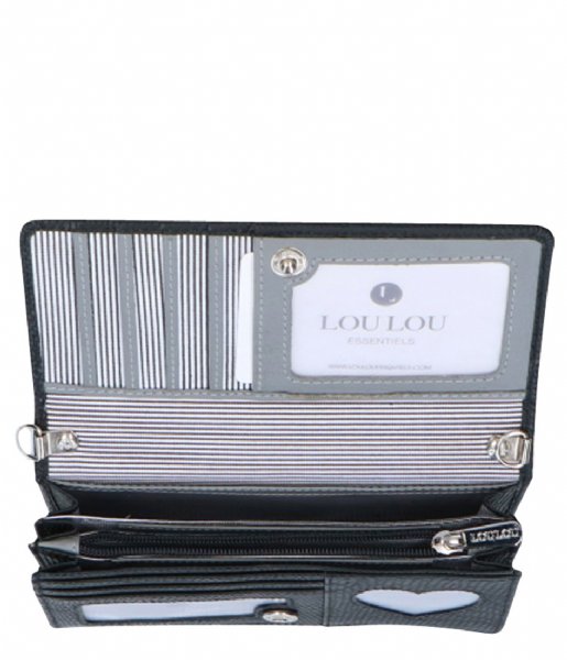 LouLou Essentiels Flap wallet Bag Lovely Lizard Silver Colored A9-7 black