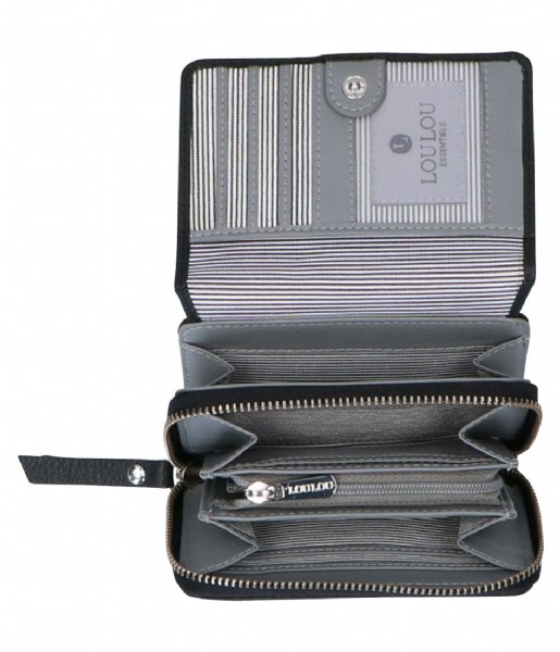 LouLou Essentiels Flap wallet SLB Beau Veau Silver Colored Black