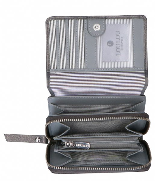 LouLou Essentiels Flap wallet SLB Beau Veau Silver Colored Pewter