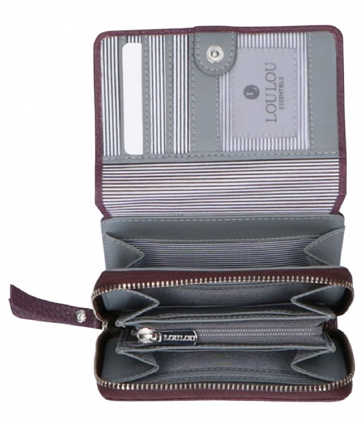 LouLou Essentiels Flap wallet SLB Beau Veau Silver Colored Plum