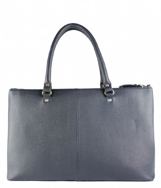 LouLou Essentiels Laptop Shoulder Bag Bag Beau Veau Silver 15.6 Inch Dark Blue (050)