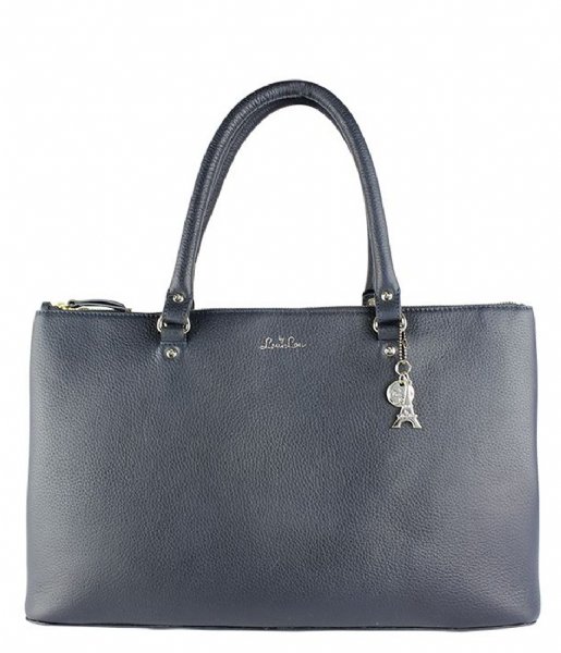 LouLou Essentiels Laptop Shoulder Bag Bag Beau Veau Silver 15.6 Inch Dark Blue (050)