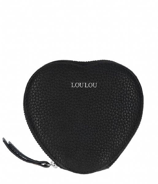 LouLou Essentiels Coin purse Heart Wallet Silver Colored Amour black (001)