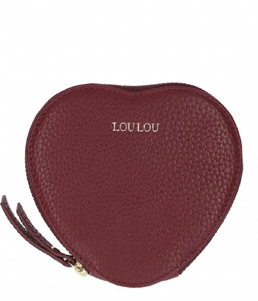 LouLou Essentiels Coin purse Heart Wallet Silver Colored Amour dark red (031)