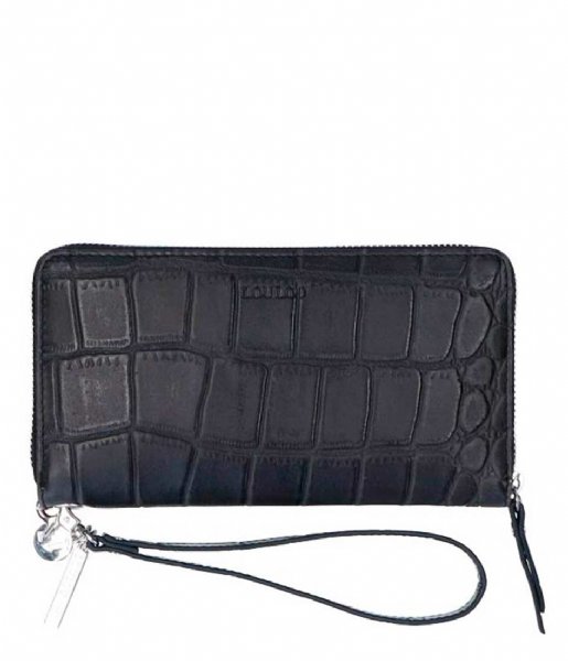 LouLou Essentiels Zip wallet Portemonnee Vintage Croco black (1)