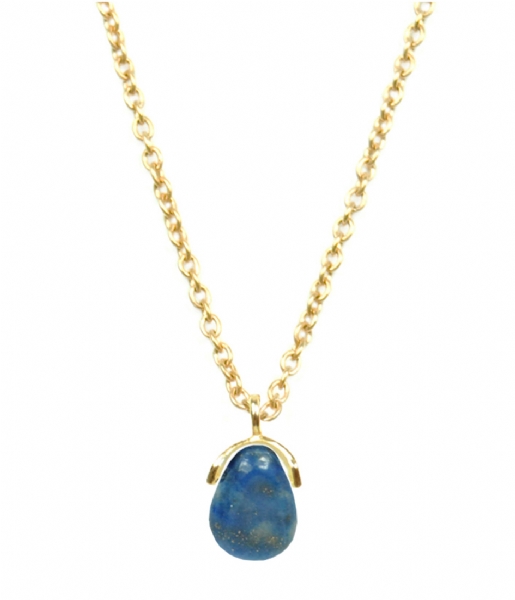 MAS Jewelz Necklace Collier Lapis Lazuli goudkleurig