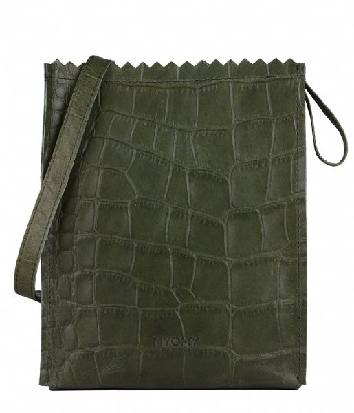 MYOMY Crossbody bag My Paper Bag Baggy Medium croco vetiver green (10612940)