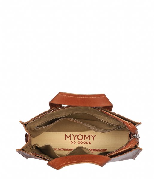 MYOMY Shoulder bag My Paper Bag Handbag Crossbody hunter waxy cognac (1067-6034)