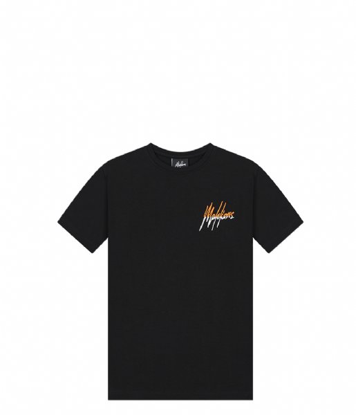 Malelions T shirt Junior Split T-Shirt Black-Orange (929)