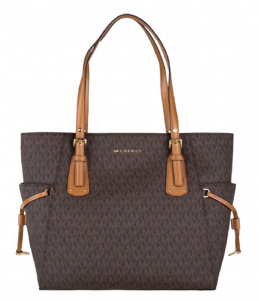 Michael Kors Shopper Voyager EW Signature Tote brown & gold colored hardware