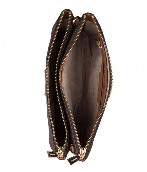 Michael Kors Crossbody bag Adele Double Zip Crossbody brown & gold hardware