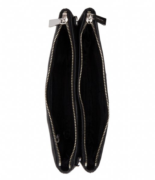 Michael Kors  Adele Double Zip Crossbody black & silver hardware