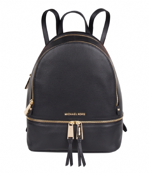 Michael Kors Everday backpack Rhea Zip Medium Backpack black & gold colored hardware