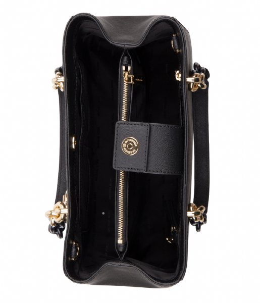 Michael Kors  Cynthia Medium Convertible Satchel black & gold hardware
