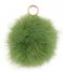 Michael Kors Keyring Large Fur Round Feather PomPom true green 