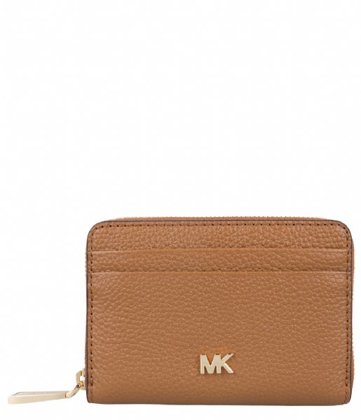 Michael Kors Zip wallet Mercer Zip Around Card Case acorn & gold colored hardware