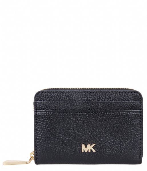 Michael Kors Zip wallet Mercer Zip Around Card Case black & gold colored hardware
