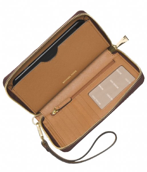 Michael Kors  Large Flat Phone Case brown & gold hardware