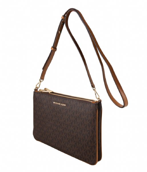 Michael Kors Crossbody bag Jet Set Large Double Pouch Crossbody brown & gold colored hardware