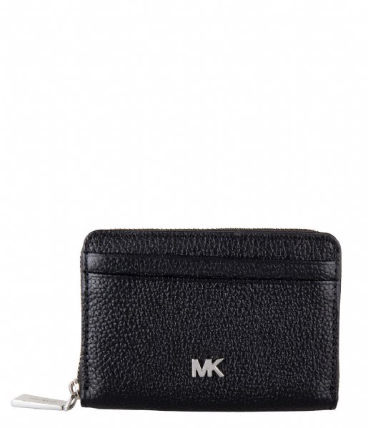 Michael Kors Zip wallet Coin Card Case black & silver colored hardware