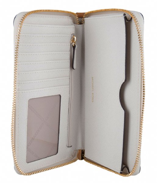 Michael Kors Zip wallet Jet Set Large Flat Phone Case vanilla & gold hardware
