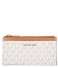 Michael Kors Zip wallet Jet Set Large Slim Card Case vanilla acorn