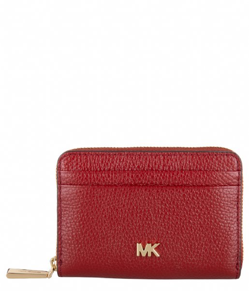Michael Kors Zip wallet Mott Coin Card Case brandy & gold hardware