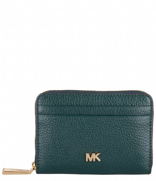 Michael Kors Zip wallet Mott Coin Card Case dark atlantic & gold hardware