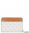 Michael Kors Zip wallet Mott Zip Around Card Case vanilla acorn & gold hardware