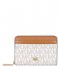 Michael Kors Zip wallet Mott Zip Around Card Case vanilla acorn & gold hardware