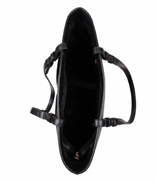 Michael Kors Shoulder bag Bedford Medium Top Zip Pocket Tote black black & gold colored hardware