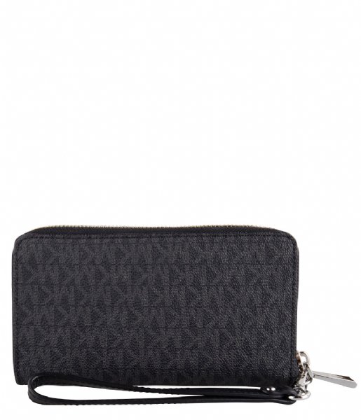 Michael Kors Zip wallet Large Flat Phone Case black & silver