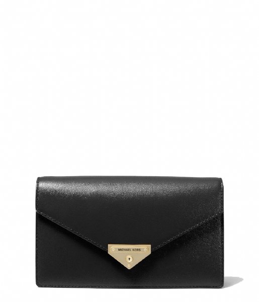 Michael Kors Crossbody bag Medium Envelope Clutch black & gold colored hardware