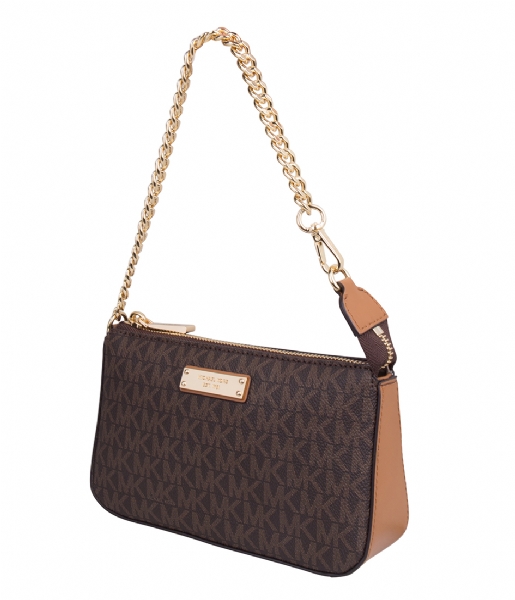 michael kors brown purse with gold chain